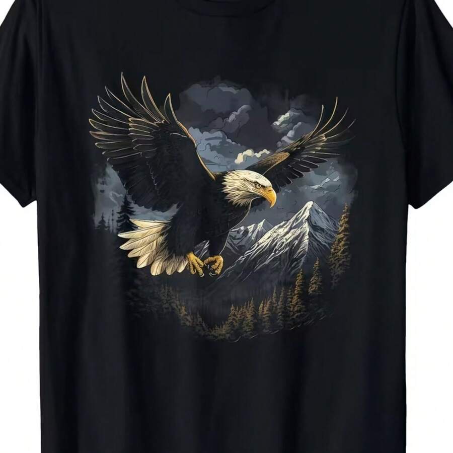 Printed T-Shirt For Men And Women - Black - View 1