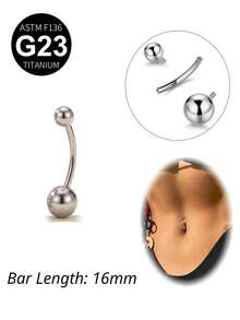 CIZME 14G 钛金肚脐环 14K 金肚脐环 6mm/8mm/10mm/12mm/14mm/16mm 金银肚脐杠铃 F136 G23 肚脐杆 穿刺饰品 女士日常节日礼物 魅力音乐节 海边 万圣节 圣诞节 情人节 科切拉音乐节 海滩 夏季假期 - 球 - 查看 9
