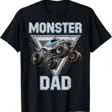 Monster Truck Dad Fathers Day Monster Truck Are My Jam T Shirt - 黑色 - 查看 1