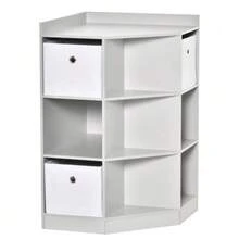 Children's Corner Shelf With 3 Storage Boxes, Toy Storage For Children Aged 3 To 12 Years, Grey, 57.4 X 57.4 X 94 Cm - 灰色 - 查看 1