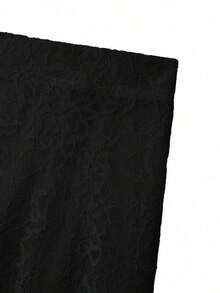 Elegant A-Line Lace Skirt,  Minimalist Style For Work - Black - View 7