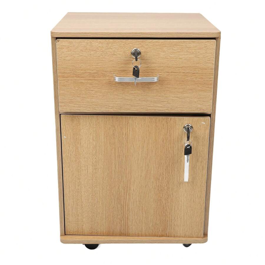 Filing Cabinet With Drawers On Wheels, Document Organizer, Modern Design For Office And Home - Mustard Yellow - View 1