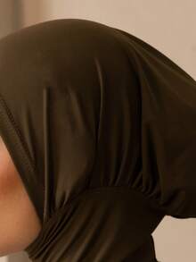 1pc Summer Swimming Pool Headscarf For Women, Quick-Dry Sun Protection Headwrap, Extra Long Design - Brown - View 3
