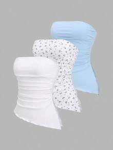 Top tubo asimétrico con volantes sexy  para mujeres - Multicolor 9 - Ver 3