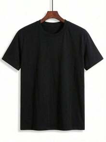 Camiseta de Mujer con Cuello en V y Estampado de Alfabeto - Negro - Ver 3