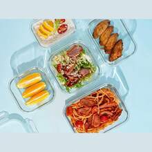 Conjunto de 5 recipientes de vidro borossilicato Klack – Herméticos para armazenamento de alimentos, próprios para forno e micro-ondas – Organização da cozinha - Ver 7