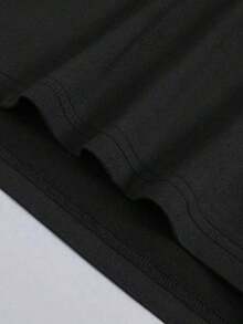 Camiseta estampada de secado rápido con cuello redondo y manga corta de algodón negro de 180 g para mujer con diseño de esqueleto y perro, camiseta informal con gráfico de verano, elegante top de moda para mujer, ropa cómoda para el día a día, tela transpirable, perfecta para Halloween o temática gótica, ropa moderna para una apariencia única, combina con jeans o faldas, material suave y duradero, ideal para amantes de los perros - Negro - Ver 6