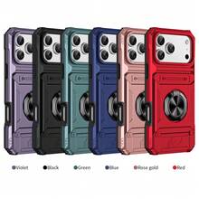 [24h Shipping From DE/FR/ES] Phone Case: Shockproof With Card Slot, Compatible With IPhone 17/17 Air/17 Pro/17 Pro Max, 16 Pro Max/15 Pro/14 Plus/13 PM/12/11 Mini And Other Models. Also Suitable For IPhone 17 Series Models With Card Slot Function. Includes Ring Stand - 紅色 - 查看 2