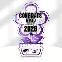 2026届毕业生祝贺花卉亚克力牌匾，金色和黑色桌面装饰，学生毕业纪念礼物，“干得好！”亚克力支架，适用于家庭和办公室，毕业派对装饰，理想的毕业礼物，轻巧可爱的毕业纪念品 - 花朵形狀 - 查看 15
