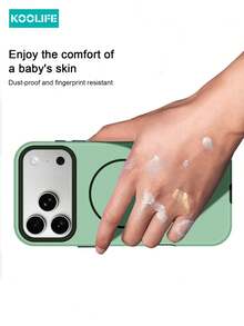 Koolife 1pc Dual-Tone Matte Magnetic Phone Case, PC+TPU Shockproof Protective Cover With MagSafe, Compatible With Apple 17/17 Pro/17 Pro Max/16/15 - Green - View 6