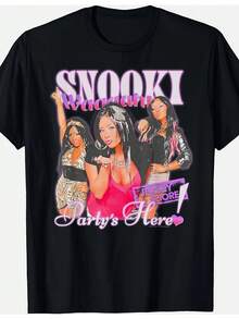Vintage Design T-Shirt From The Reality TV Show  - Retro Plus Size T-Shirt Suitable For Parties, Casual Wear And Gifts, Comfortable And Breathable Fabric, Unisex, With The Iconic  Graphic For All Year Round - 黑色 - 查看 6