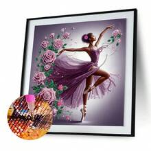 طقم رسم الماس 5D - موضوع الرقص، أشكال الماس غير متماثلة، فن تجريدي DIY، ديكور جداري بالكانفاس مع الملحقات - مشاهدة 8