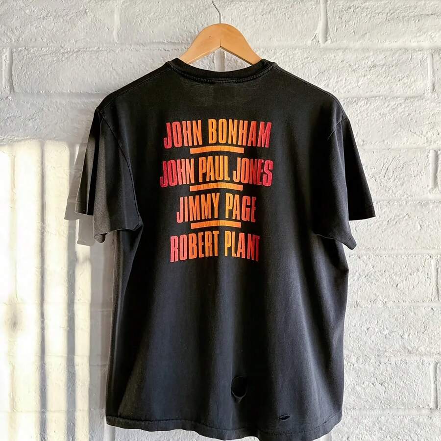 Led Zeppelins Rock Band T-Shirt, 100% Cotton T-Shirt, Fashionable Short-Sleeved Sports T-Shirt, Popular Quality Y2K T-Shirt, Summer 2026 - 款式 - 查看 1