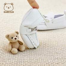 RABEISIR Spring/Summer Baby Boy Shoes, Driving Loafers, Infant Walking Shoes 0-1 Years Old, Soft Sole Comfortable - White - View 4