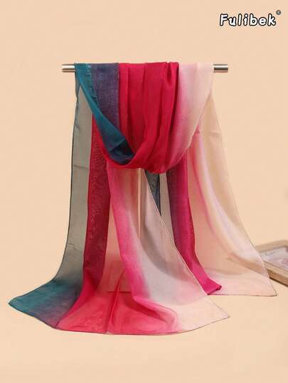 1pc Women's Lightweight Chiffon Printed Scarf, Shawl, Silk Scarf, Sun Protection Scarf, Suitable For Daily Use, New Arrival