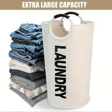 2pcs Large Capacity Oxford Cloth Laundry Basket, Foldable Waterproof Dirty Clothes Hamper With Handle, Portable Home Storage Organizer For Bedroom Bathroom Kitchen Laundry Room Clothes Sorting - Multicolor - View 8
