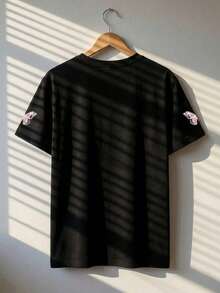 Butterfly Be Yourself Graphic T-Shirt, Y2K Aesthetic Print T-Shirt, Casual Short Sleeve T-Shirt With Inspirational Quote, Urban Fashion Top - 白色 - 查看 4