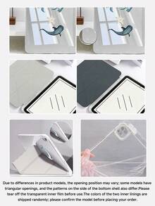 Ốp máy tính bảng họa tiết sọc và sinh vật biển tương thích với iPad Air 8 (M4) 2026 (11 inch) / 2026 (13 inch), 9.7/10.2/10.5/10.9/12.9/Pro 11/A16, thế hệ thứ 10, Kindle Paperwhite thế hệ thứ 12 2024, Kindle (thế hệ thứ 11 - ra mắt năm 2024), chống rơi mềm mại, chức năng ngủ/thức thông minh, ốp máy tính bảng gập hình chữ Y, góc nhìn đa dạng. - Nhiều màu - Xem 6