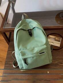 1pc Classic Basic Large Capacity Backpack For Back To School, With Laptop Compartment, Fashionable Multipurpose Backpack, Minimalist Solid Color Sports Bag, Adjustable Shoulder Straps, Lightweight Foldable Zipper Bag, Casual Travel Backpack, Suitable For Graduates, Boys, Girls, Teens/Youths, Outdoor, Travel, Middle School, High School, College, Any Occasion! - A - View 15