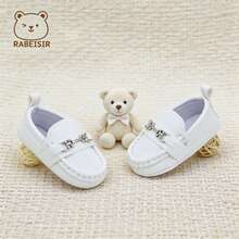 RABEISIR Spring/Summer Baby Boy Shoes, Driving Loafers, Infant Walking Shoes 0-1 Years Old, Soft Sole Comfortable - White - View 7