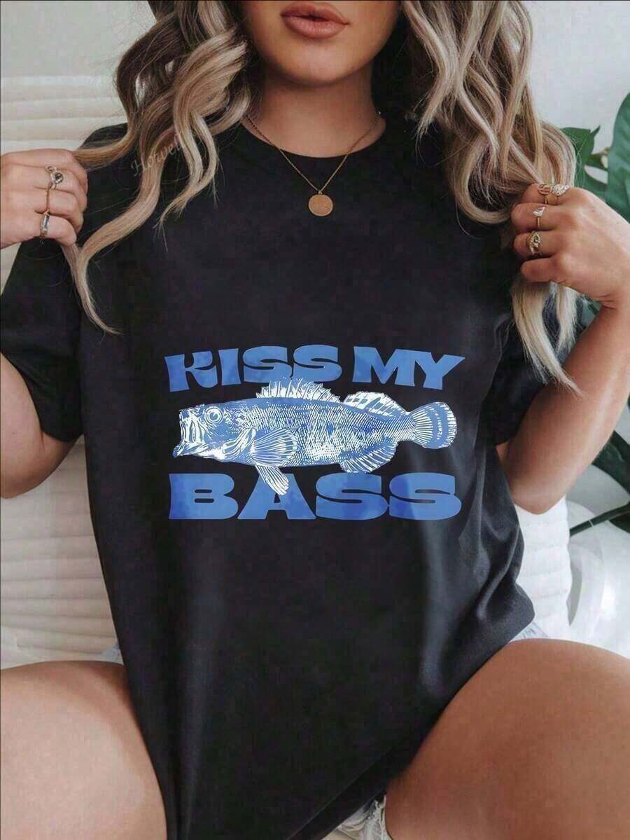 Camiseta Casual para Mujer - Camiseta de Manga Corta con Estampado de Diseño "Kiss My Bass Fish", Cuello Redondo, Top de Verano, Lavable a Máquina, Camisetas para Damas, Ropa Casual, Estilo Moderno, Ajuste Cómodo
Conjuntos de verano para mujer, camisetas gráficas para mujer, camisetas gráficas, camisetas gráficas para mujer, camisetas de verano, camisetas casuales, camisetas de verano, tops, conjuntos de verano para mujer, 100% algodón, duraderas. - Negro - Ver 1