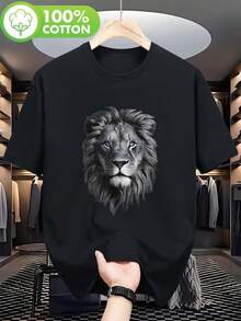 Nueva camiseta de manga corta para mujer de 180g,% algodón - Camiseta casual versátil con estampado de verano para hombre - Camiseta con estampado de verano para parejas - Unisex - Regalo para vacaciones - Negro - Ver 1