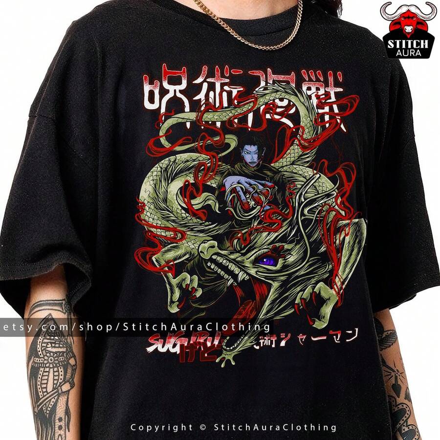 Regalo de camisa de cosplay de G1eto Suguru, camiseta de RyoM1en Sukuna, Megumi Fushiguro, S1atoru Gojo Merch, pendientes JJK, póster de JJK, Nobara Kugisaki para Toji220g Cla-ssic Cotton T-Shirt - UniS-ex - The Shirt You A-lways NeededSuitable for all people, whether woM-en or M-enhigh-quality durable fabric suitable for all seans,ft to the touch but built to lastBreathabletops woM.en fall outfiT.S for woM.en vaC.Ation outfiT.S woM.en Easter, St. Patrick's Day costume - Negro - Ver 1