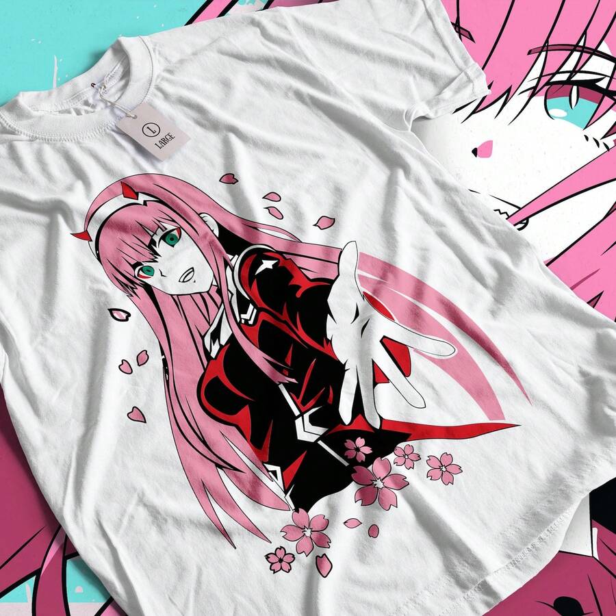 Camiseta de anime Waifu Material, Camiseta de chica anime Darling UniS1ex Graphic T1EE4 - Blanco - Ver 1