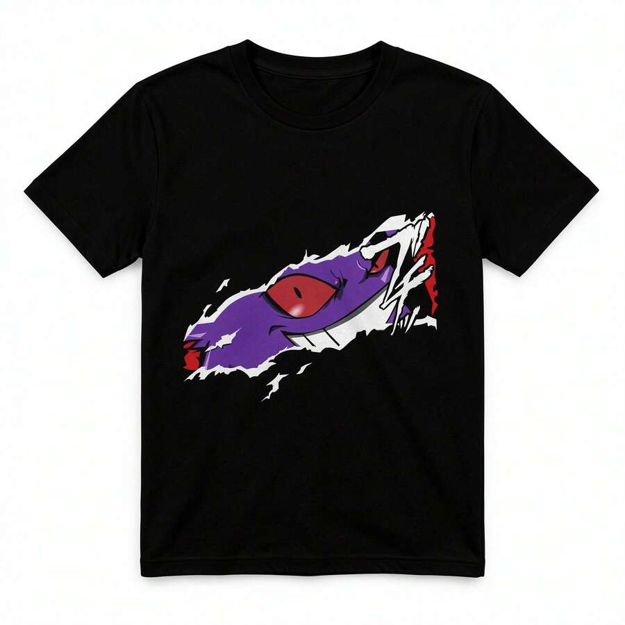 Playera Unisex con Estampado de Anime Premium, Diseño Mexicano Estilo Streetwear, 100% Algodón Peinado Premium, Antiarrugas, Suave, Transpirable, Absorbente de Sudor, Camiseta Casual para Uso Diario, Verano, Outdoor, Regalo Ideal, Tallas S-3XL - Negro - Ver 1
