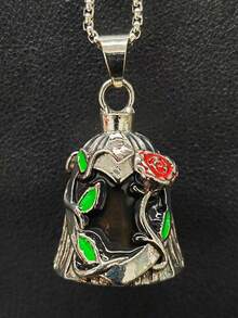 Campana de acero inoxidable con diseño de ángel repelente de maldad, campana decorativa vintage punk para montar, accesorio universal de color gris claro para motocicleta, bicicleta y rosa - Rosa epoxi - Ver 9