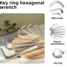 10Pcs Mini Allen Wrench Kit, L-Shape Hex Screwdriver With Key Ring, Compact Hex Key Set For Bike Maintenance, Furniture Assembly & Household Repairs - Hex Wrench Set - View 8