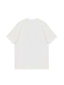 Plus Size T-Shirt - Heavyweight 180g Cotton With "NEVER GIVE UP" Motivational Print - Soft, Breathable, And Loose Fit Gym T-Shirt, Casual Wear - Ideal Gift (Machine Washable) - US Sizes Available, Gym T-Shirts, PLUS SIZES - 白色 - 查看 2