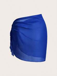 Swim Basics Cubre todo de unicolor y minimalista para mujer - azul real - Ver 2