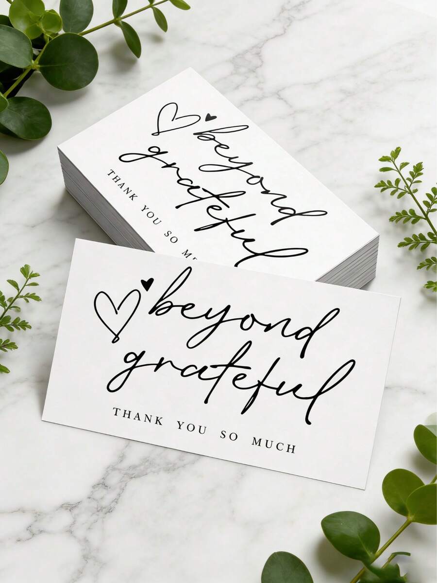 50Pcs Bulk Thank You Cards Professional Business Appreciation Cards For Beauty Salon Spa Studio Freelancer Client Loyalty Branding - Sets - View 1