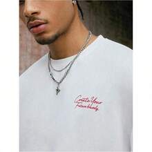 Camisetas Oversize con Estampado de Cerezas para Hombre VIPWOLF, Camiseta Corta de Estilo Boxy, Ropa Urbana de Manga Corta SRSZ - Blanco - Ver 9
