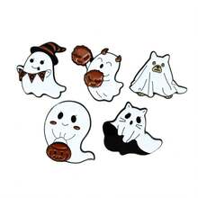 Ghim cài áo hình ma Halloween kiểu Âu và Mỹ bằng hợp kim, phụ kiện ba lô quần áo trẻ em hình hoạt hình dễ thương. - Nhiều màu - Xem 6