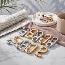 4 chiếc khóa xoay bằng thép không gỉ 304 mạ vàng 18K, khóa lò xo nhiều hình dạng khác nhau dùng để tự làm trang sức. - khóa - Xem 2