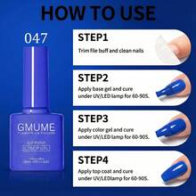 GMUME Set de 4 piezas de esmalte de uñas en gel desmontable de 7.5ml cada uno, unicolor 047, 049, 045, 073 - Azul cobalto profundo, verde azulado profundo, turquesa brillante, color arena brillante - Azul océano, verde azulado profundo, azul cielo, beige arena - Serie playa de verano - Multicolor - Ver 11