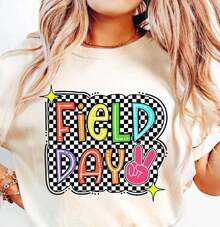 Field Day T-Shirt, Friendship Bracelet T-Shirt, School Field Day Sweatshirt, Field Day Holiday T-Shirt, Teacher T-Shirt, School T-Shirt - Unisex Vintage Urban Style, 100% Pure Cotton Short Sleeve T-Shirt - 白色 - 查看 6