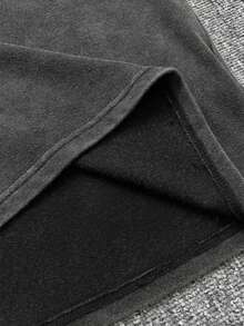 Oversized 3 Pieces Set With Sleeveless Top In Distressed Gray, Loose Fit Vintage Style, Suitable For Summer Casual Wear - Black - View 7