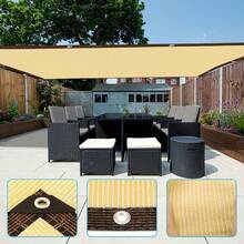 Plant Sunshade Net, Sunshade Net, Outdoor Sunshade Net. 90% High-Density Sunshade Net With Copper Fastener Eyelets, Which Can Block Scorching Sun Once Hung. Suitable For Courtyards, Lawns, Gardens And Canopies. It Features Excellent UV Protection, Reinforced Plastic Corners, Uniform Weaving For Breathability And No Stuffiness, And A Stitched Pattern Design That Enhances Structural Stability. - Yellow - View 7