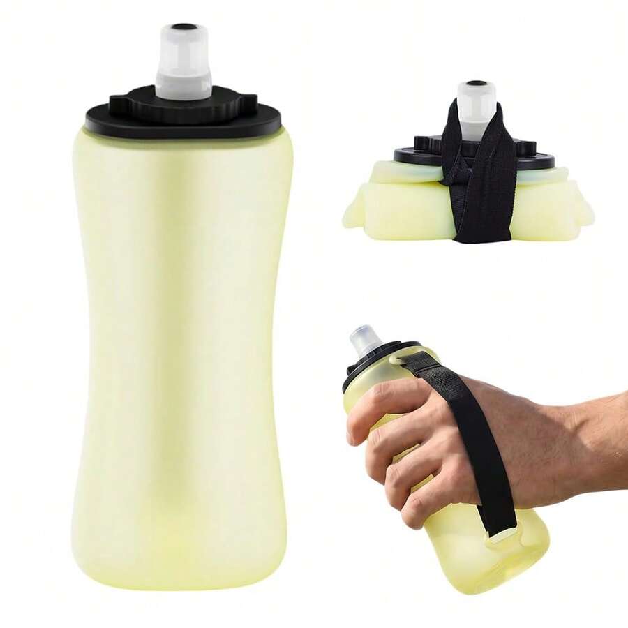 1 Pack Collapsible Water Bottles 350ml(11.84 Oz), 2026 New Reusable Running Foldable Water Bottle, Leakproof Travel Water Bottle For Running, Hiking, Travel, Outdoors, Camping (1, Blue) - 黃色 - 查看 1