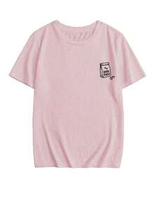 The Hottest Summer Item: A Pure Cotton Crew Neck T-Shirt Printed With Breakfast Food And Drinks. Its Relaxed, Casual Style Is Versatile And Perfect For Everyday Wear. A Stylish And Popular Party T-Shirt. - 粉色 - 查看 5