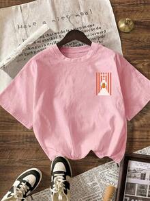 WHAT THE Women's Summer Tops, Vacation Tops, Women's T-Shirts, Summer Tops, Casual Blouses For Women, Short Sleeve Crew Neck T-Shirts - 粉色 - 查看 3