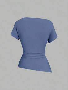 Camiseta casual asimétrica de hombro para mujer - Multicolor 10 - Ver 7