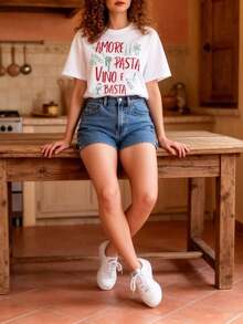 Gift Women's 80s Retro Racing Print T-Shirt - Oversized Mom T-Shirt With Checkered And Lightning Bolt Print, Casual Summer Short Sleeve Crew Neck Top, Suitable For Moms, Birthday Party Outfits And Casual Looks - Ideal Gift For Women (Soft) - 白色 5 - 查看 1