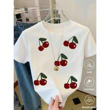 Camiseta de manga corta de moda para primavera y verano de 2026, hecha en México, 180 gramos. Estampado de dibujos animados, modelo de pareja, apta para uso interior o exterior. Cuello redondo, unisex, ideal para oficina y ocio. Paquete de una pieza. - blanco - Ver 1