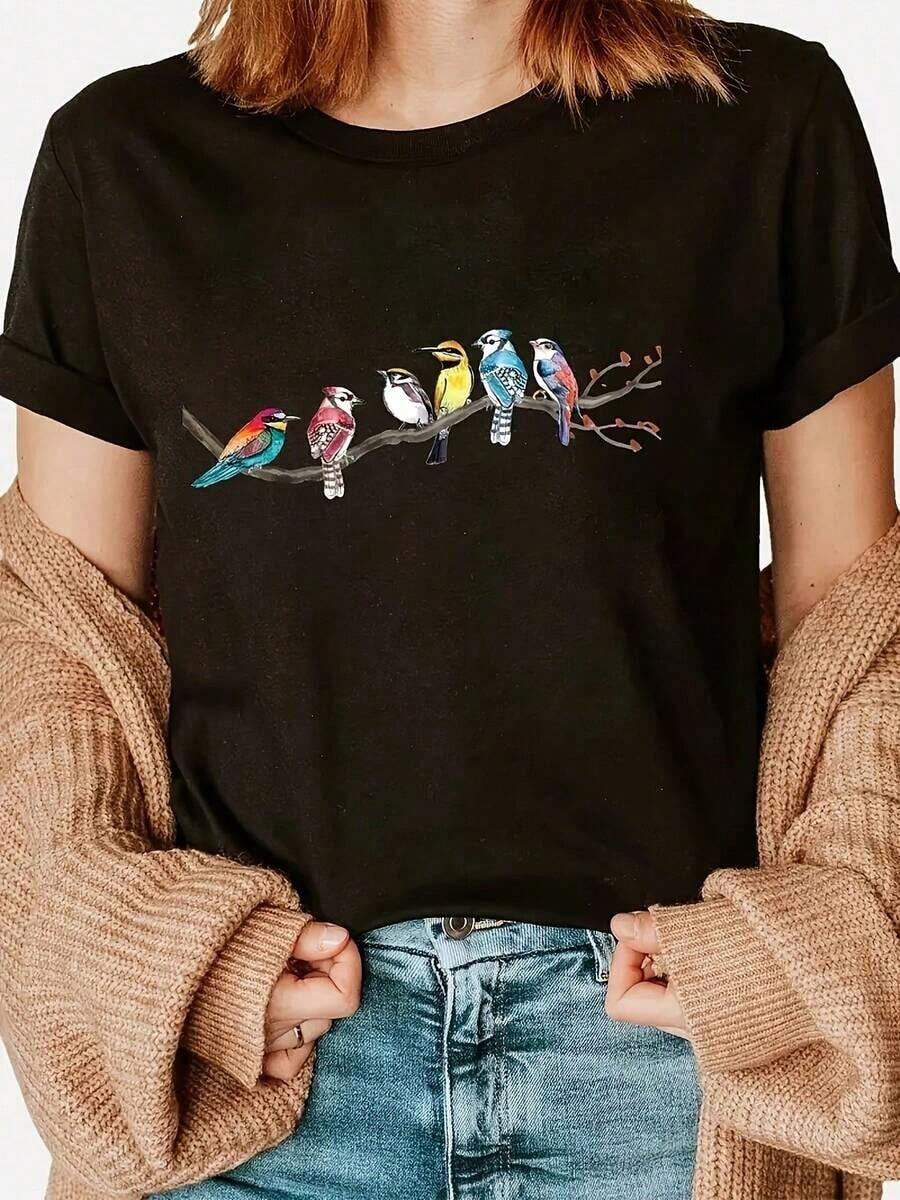 Nueva llegada 2026: Camiseta de manga corta de moda, diseño de nicho de verano, top holgado de talla grande. Camiseta 100% algodón puro, gruesa, en blanco y negro, con diseño gráfico y estampado de letras a la moda, estilo unisex de manga corta. Nueva colección para primavera, verano y otoño, transpirable y cómoda, estilo minimalista y versátil de ropa urbana, conjunto a juego para parejas. - Negro - Ver 1