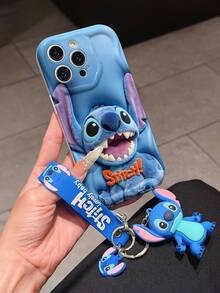 Disney Lilo And Stitch Phone Case : 3D Fluffy Pattern Border Protector Phone Soft Phone Case With A Free Cute Stitch Bracelet Chain Lanyard, Stitch, Lilo, Angel, For Apple 17 Promax 17 Pro 16 15 14 13 12 11 Pro Max XS Max X XR Soft Cover Summer Phone Case - 白色 - 查看 3
