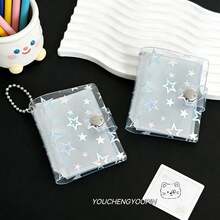 1 pieza Libro de pegatinas mini de 2 pulgadas, pegatinas holográficas transparentes de estrellas, álbum de fotos de identificación, páginas de recambio de pegatinas, adecuado para libro de pegatinas DIY, almacenamiento de fotos de identificación de 2 pulgadas - 2 pulgadas - Ver 7